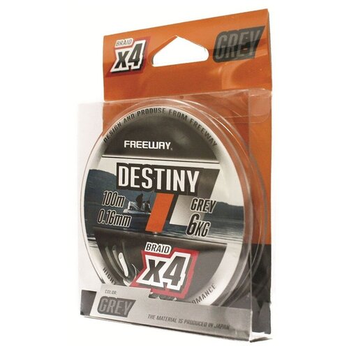 шнур плетеный fwx4 destiny green 100м 0 23мм 12 00кг Шнур плетеный FWx4 DESTINY GRAY 0.33 LB44 20kg