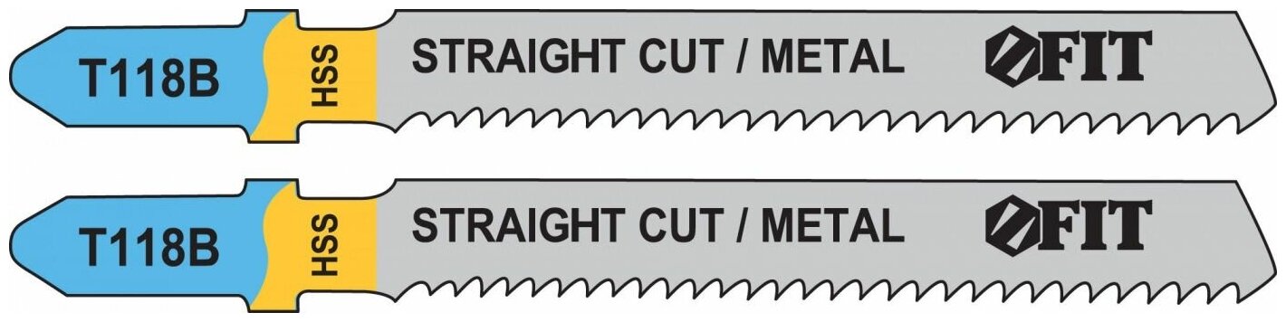 Полотна по металлу HSS фрезерованные волнистые зубья 76/51/2 мм (T118B) 2 шт. FIT