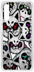 Чехол на Samsung Galaxy A70 2019 Kruche Print Angry Cats/накладка/с рисунком/прозрачный/бампер/противоударный/ударопрочный/с защитой камеры