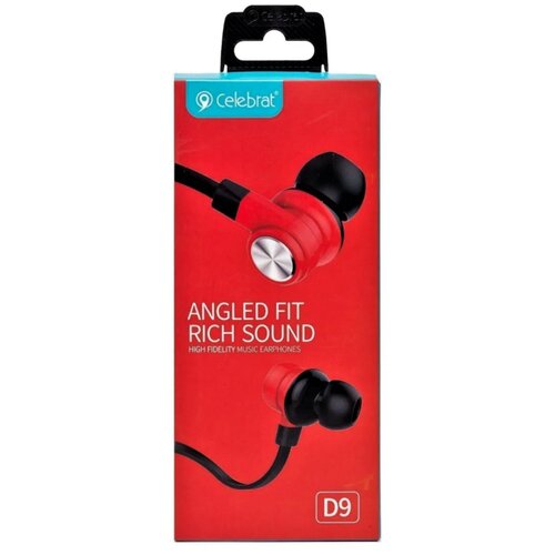 Наушники проводные с микрофоном для компьютера айфона телефона D9 красные 108500₽