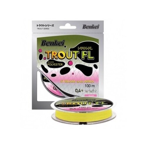 Полиэстер Benkei Trout PL 100m желтый fluo #06 (0,128mm), 1,45kg