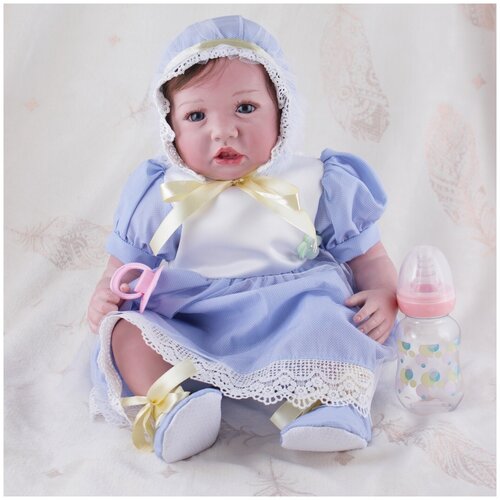 фото Reborn kaydora кукла реборн (reborn dolls) - девочка в голубом легком платье (56 см)