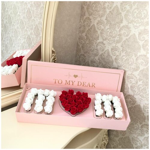 Розы из мыла / Подарочный набор / Цветы из мыла 45шт