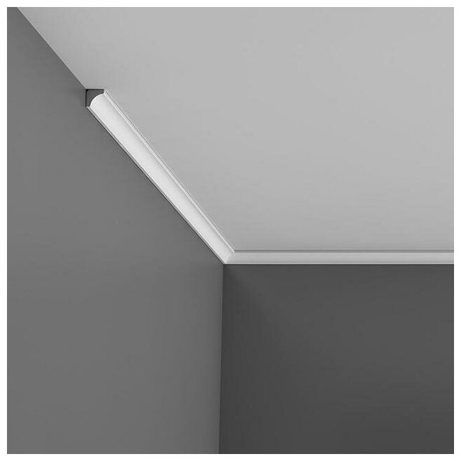 Карниз полиуретановый 16x16 мм потолочный плинтус Orac Decor C250-2 метра под покраску для натяжного потолка