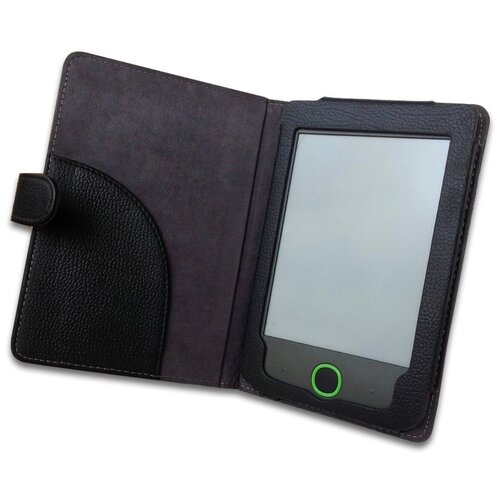 фото Чехол-обложка футляр mypads для pocketbook 614 basic 2 из качественной эко-кожи с визитницей и кармашком черный