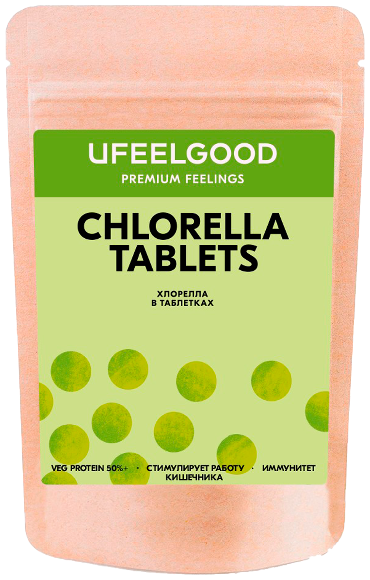 UFEELGOOD хлорелла таблетизированная, 100 г, Ufeelgood