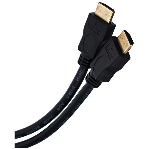 Кабель HDMI 5м VCOM Telecom CG150S-5M круглый черный кабель hdmi 1 5м vcom telecom acg863 1 5m круглый черный серый