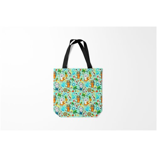 фото Сумка-шоппер / 40х40 см / звери / коты и кошки на отдыхе burnettie