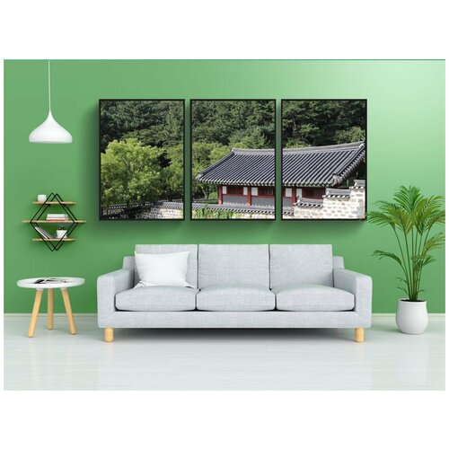 фото Набор модулных постеров для интерьера "корея, корейский, дом" 60x90 см. в тубусе, без рамки lotsprints
