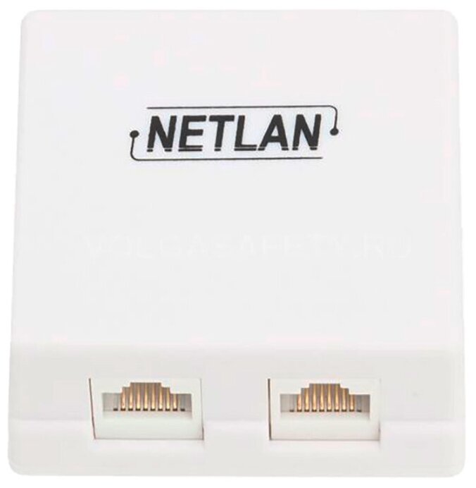 розетка сетевая Netlan, cat.5e, RJ45/8P8C, неэкран., 2 порта, белая, 10шт. - фото №4