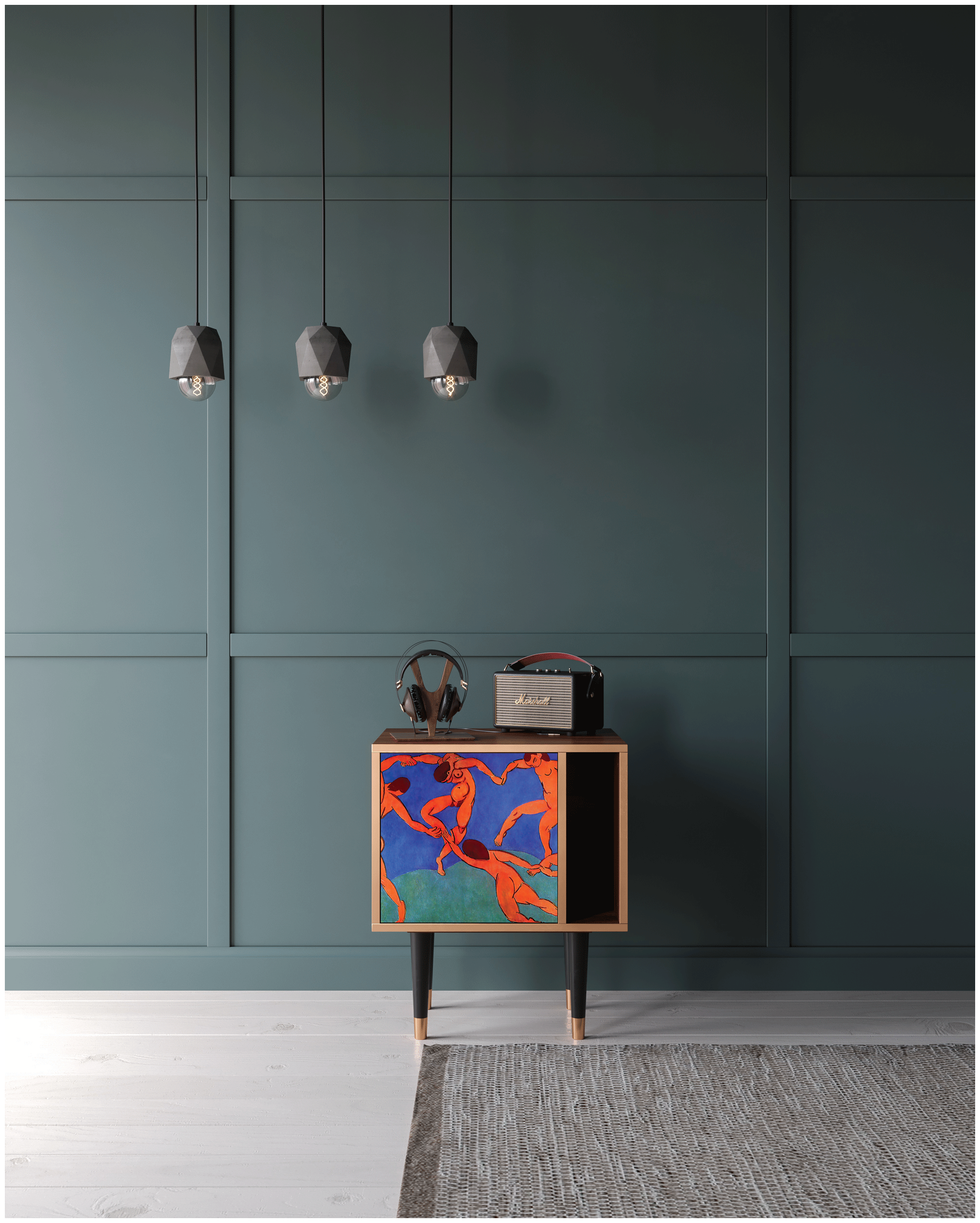 Прикроватная тумба - STORYZ - S2 The Dance by Henri Matisse , 58 x 69 x 48 см, Орех