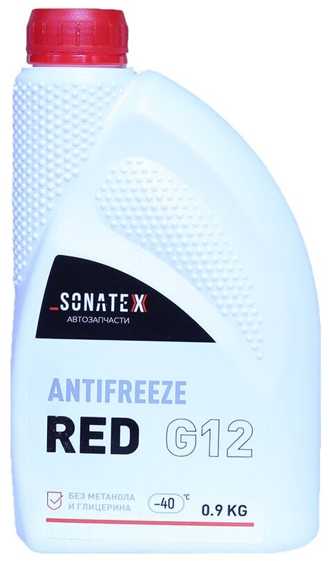 Антифриз SONATEX красный G12 0.9 кг арт. 102622