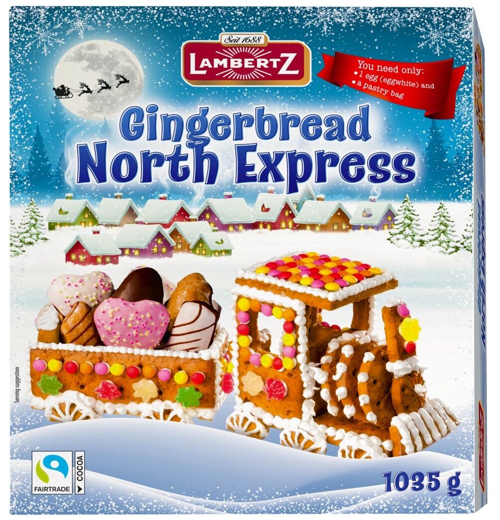 Набор Lambertz Lebkuchen Eisenbahn, пряничный поезд, Германия, 1035 г - фотография № 1