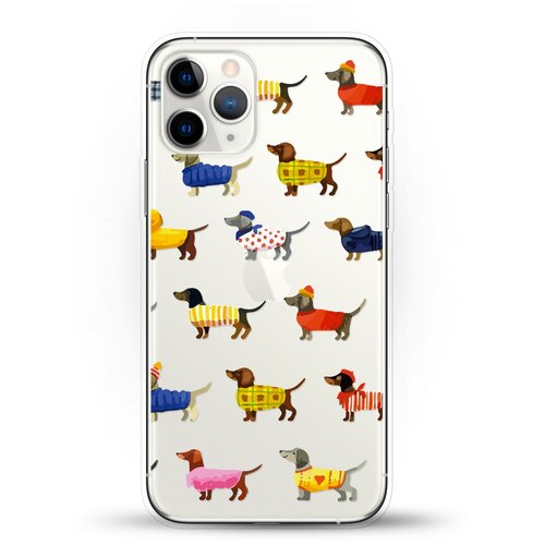 фото Силиконовый чехол модные таксы на apple iphone 11 pro andy & paul