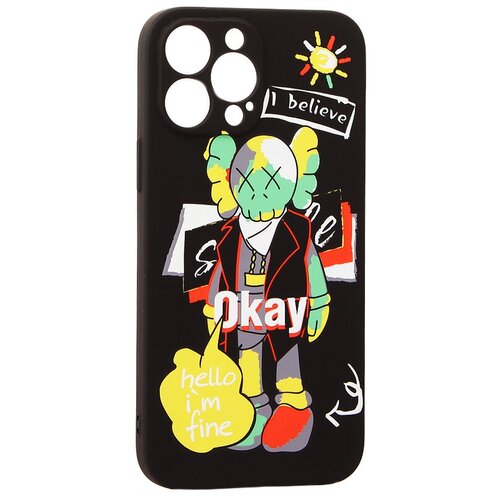 фото Чехол для iphone 13 pro max (6.7") силикон luxo 0.8мм с флуоресцентным рисунком kaws j96