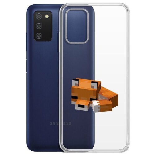 Чехол-накладка Krutoff Clear Case Спящий Лисенок для Samsung Galaxy A03s (A037)