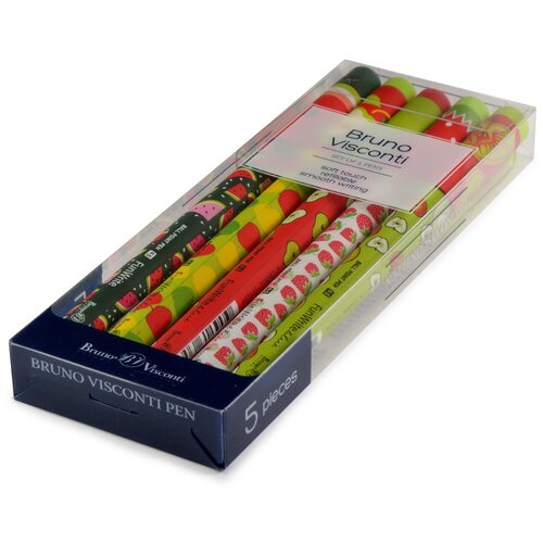 фото Набор из 5-ти ручек bruno visconti, шариковые, 0.5 мм, синие, funwrite «вид - 2», арт. 20-0212-5/2