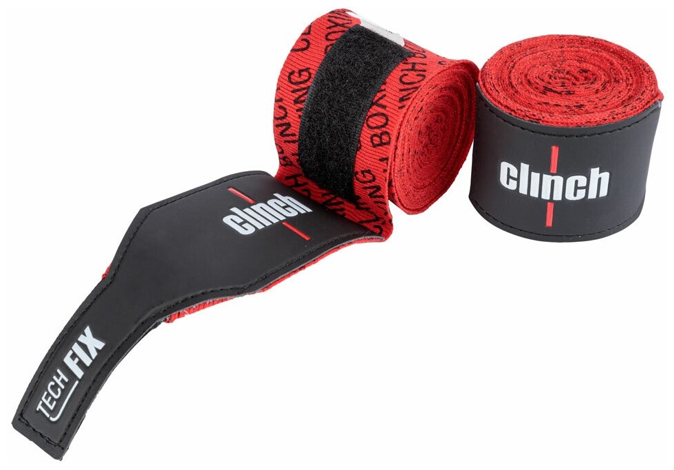 Бинты эластичные Clinch Boxing Crepe Bandage Tech Fix красные (длина 4.5 м)