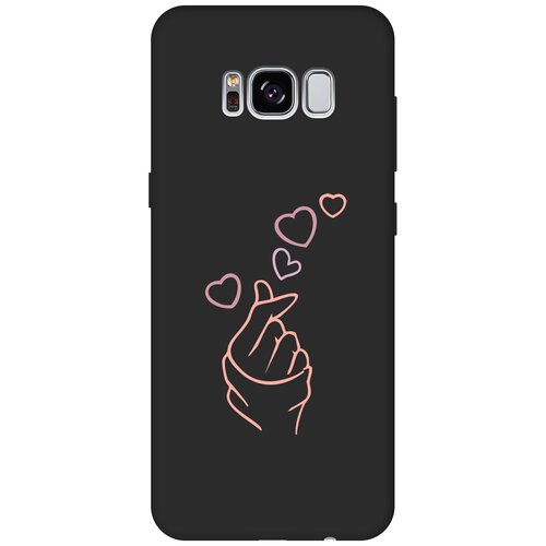 Матовый Soft Touch силиконовый чехол на Samsung Galaxy S8, Самсунг С8 с 3D принтом K-Heart черный матовый soft touch силиконовый чехол на samsung galaxy s8 самсунг с8 с 3d принтом brain plus heart w черный