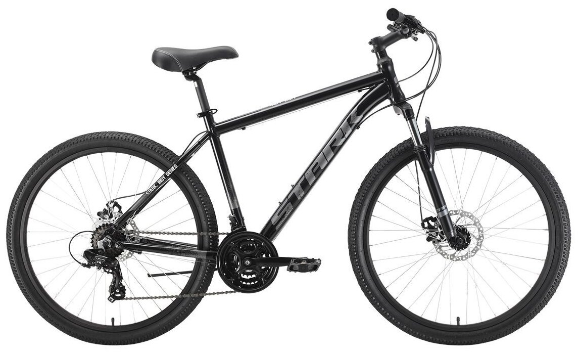 Горный (MTB) велосипед STARK Indy 26.1 D Shimano (2022) черный/серый 18" (требует финальной сборки)