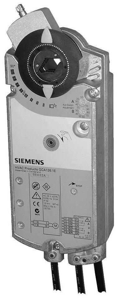 Привод воздушной заслонки с пружинным возвратом Siemens GCA126.1E