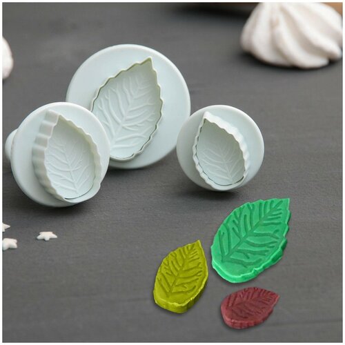 фото Набор плунжеров кондитерских "лист", 3 шт доляна