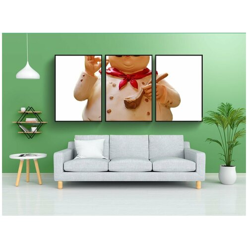 фото Набор модулных постеров для интерьера "готовить, фигура, веселье" 60x90 см. в тубусе, без рамки lotsprints