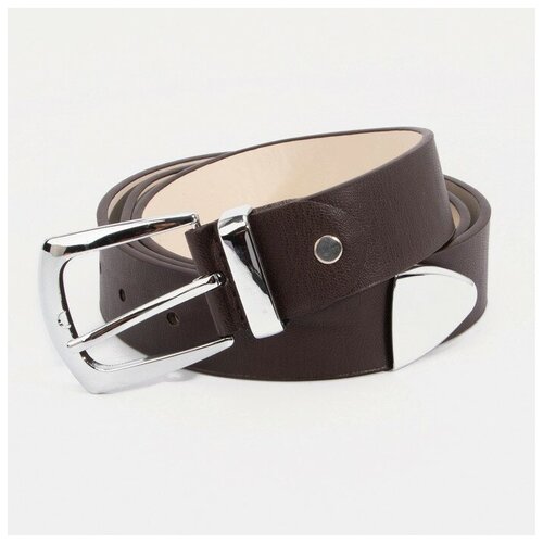 фото Ремень, ширина 3,5 см, винт, пряжка металл, цвет коричневый lavanda