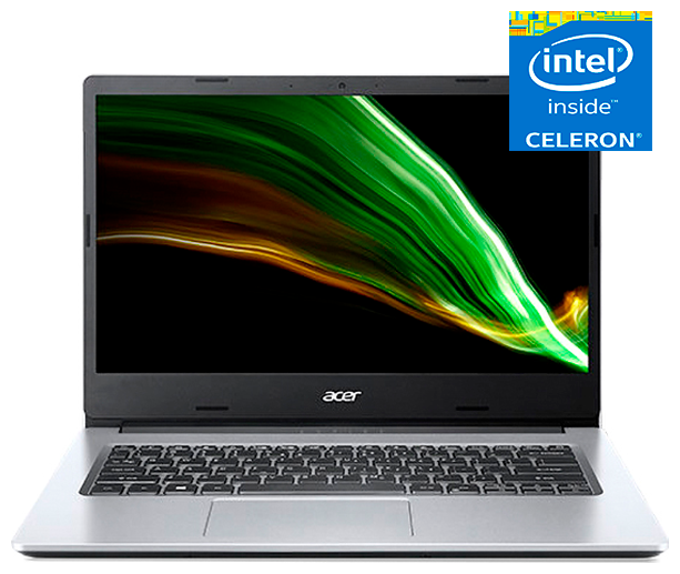 Ноутбук Acer Aspire 3 A314-35 14", Intel Celeron N4500, RAM 8 ГБ, SSD 256 ГБ, Без системы, (NX. A7SER.00G), серебристый, Русская раскладка