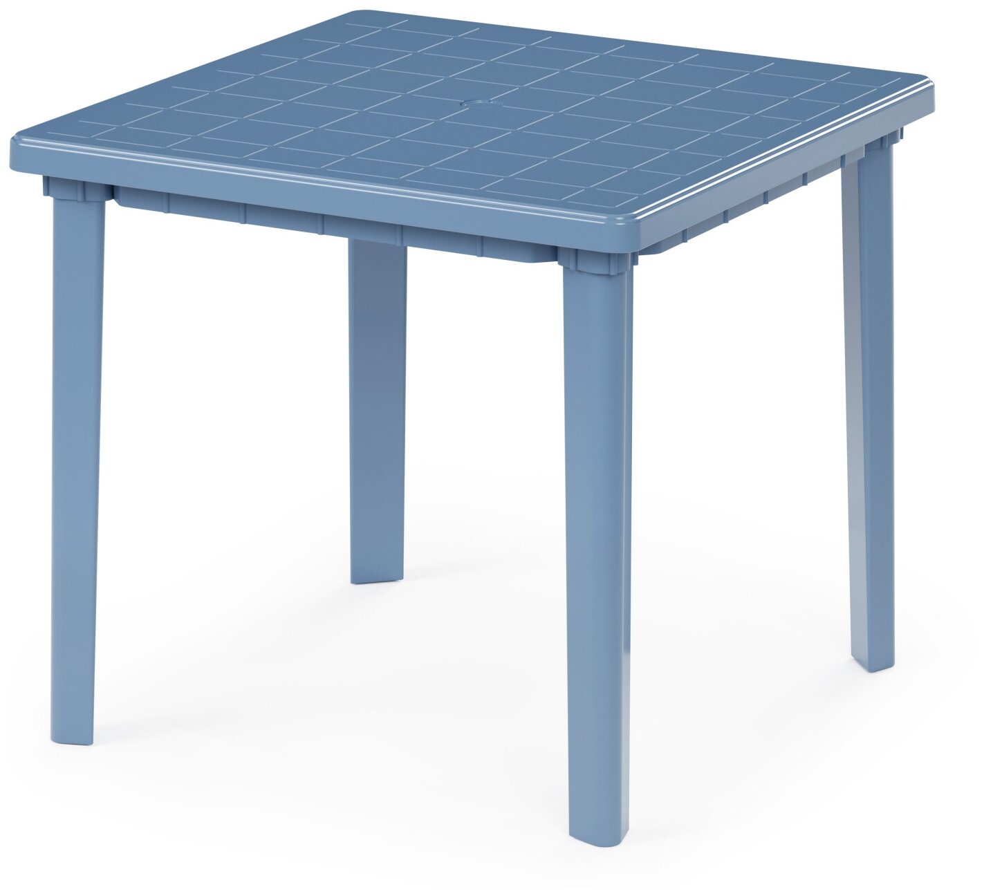 Квадратный пластиковый стол, 800 х 800 х 740 мм, синий