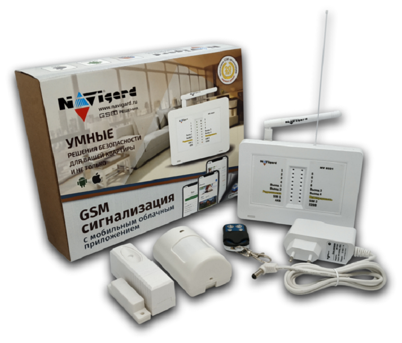 GSM/WiFi сигнализация NAVIGARD NV 8321W KIT , с управлением через мобильное облачное приложение NV HOME