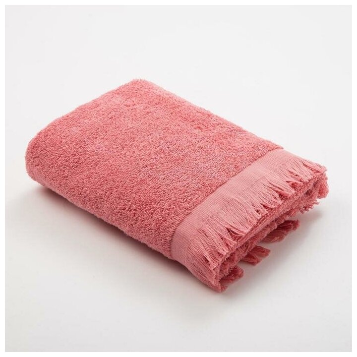 Полотенце махровое LoveLife Fringe 50х90 пыльный розовый, 100 процентов хлопок, 360 г/м2 - фотография № 1