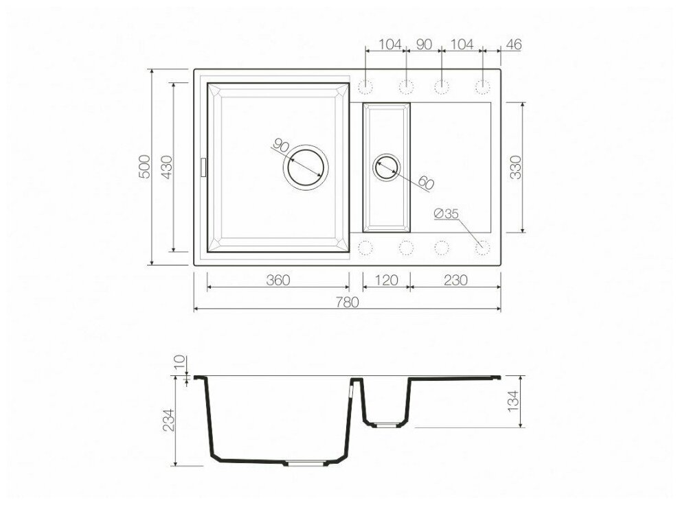 Omoikiri Sakaime 78-2-DC Tetogranit/темный шоколад - фотография № 10