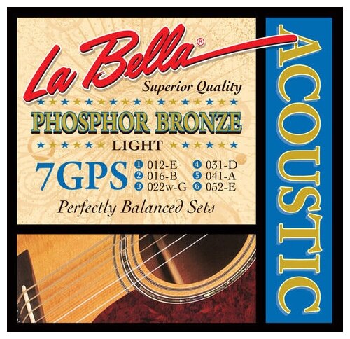Струны для акустической гитары LA BELLA 7GPS