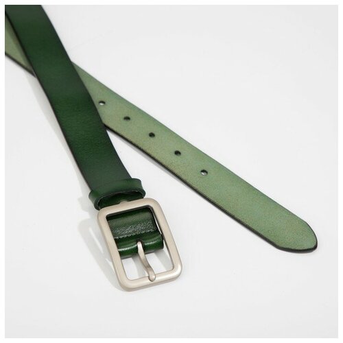 фото Ремень женский, ширина 3,5 см, винт, пряжка металл, цвет зелёный rusexpress