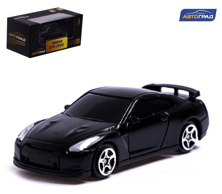 Машина металлическая NISSAN GT-R (R35),1:64, цвет чёрный матовый