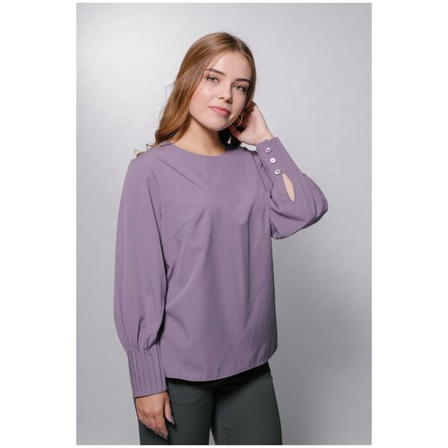 Блуза  Mila Bezgerts, повседневный стиль, прямой силуэт, длинный рукав, однотонная, размер 110, фиолетовый
