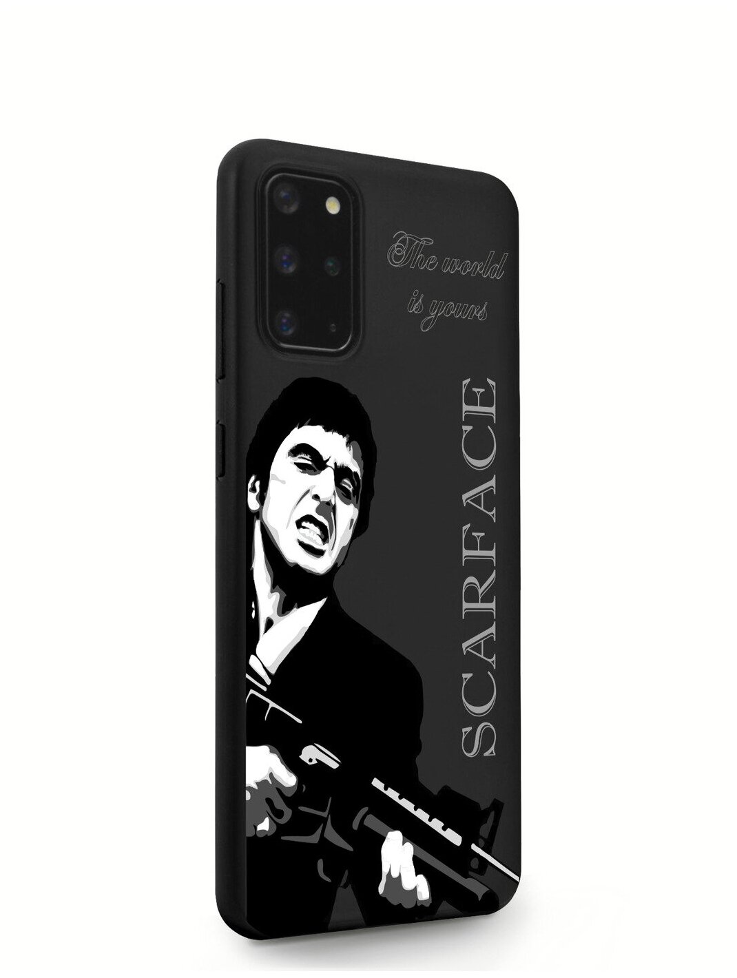 Черный силиконовый чехол MustHaveCase для Samsung Galaxy S20+ Scarface Tony Montana/ Лицо со шрамом для Самсунг Галакси С20+ Противоударный