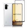 Прозрачное защитное стекло картофан с черной рамкой для Xiaomi Redmi Note 10 и Redmi Note 10S (Сяоми / Ксиаоми Редми Ноут 10 и Редми Ноут 10 C), силиконовая клеевая основа - изображение