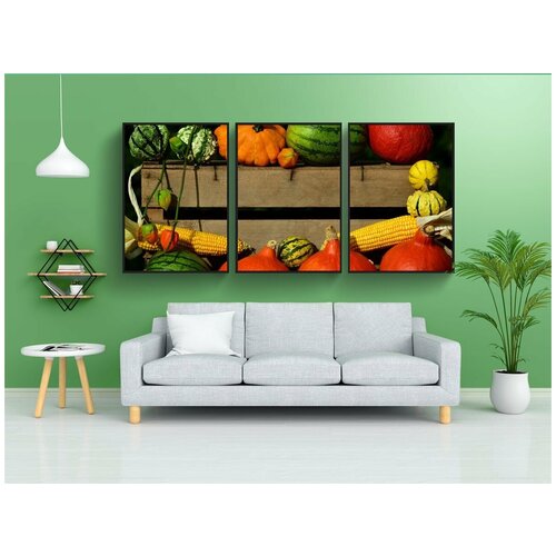 фото Набор модулных постеров для интерьера "тыква, день благодарения, уборка урожая" 60x90 см. в тубусе, без рамки lotsprints