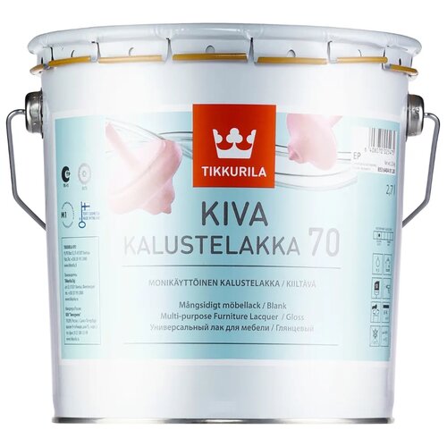 Tikkurila Kiva 70 / Тиккурила Кива лак для мебели глянцевый 2,7л