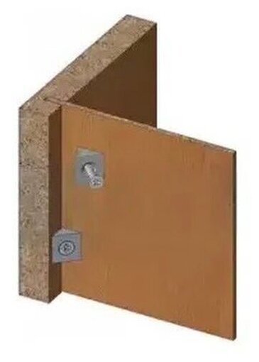 Уголок мебельный для крепления задней стенки из ДВП или дна ящика с саморезом, коричневый, 8 шт - фотография № 5