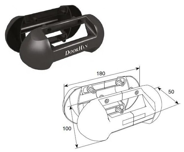 Ручка для ворот выступающая c логотипом DoorHan, арт. DH25131LG - фотография № 2