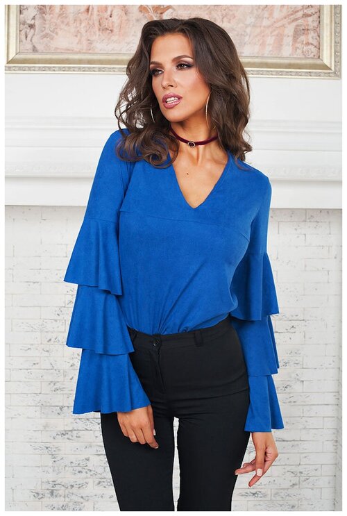 Блуза  Angela Ricci, размер 50, синий