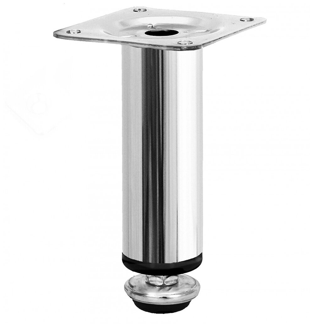 фото Опора мебельная 4шт (ножка мебельная) регулируемая D-30мм, Высота 100мм, цвет хром.