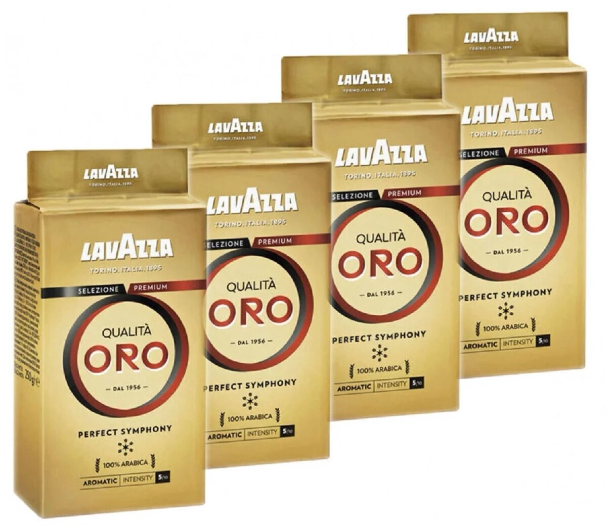 4 штуки Кофе молотый Lavazza Qualita Oro, обжарка средняя, 250 гр. Италия