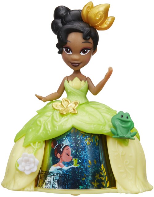 Кукла Hasbro Disney Princess Маленькое королевство Тиана в волшебном платье, 8,5 см, B8963