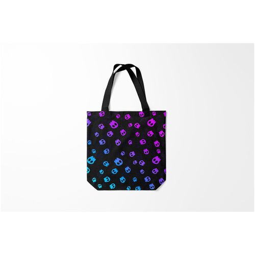 фото Сумка-шоппер / 40х40 см / неоновые принты / разные черепа burnettie