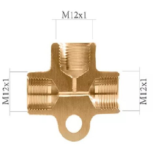 Тройник тормозной системы М12х1 ( развальцовка-грибок ) T-128