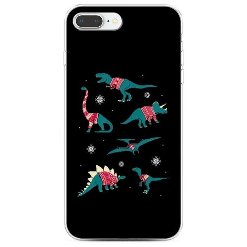 фото Силиконовый чехол "динозавры в свитерах" на apple iphone 7 plus/8 plus / айфон 7 plus/8 plus case place